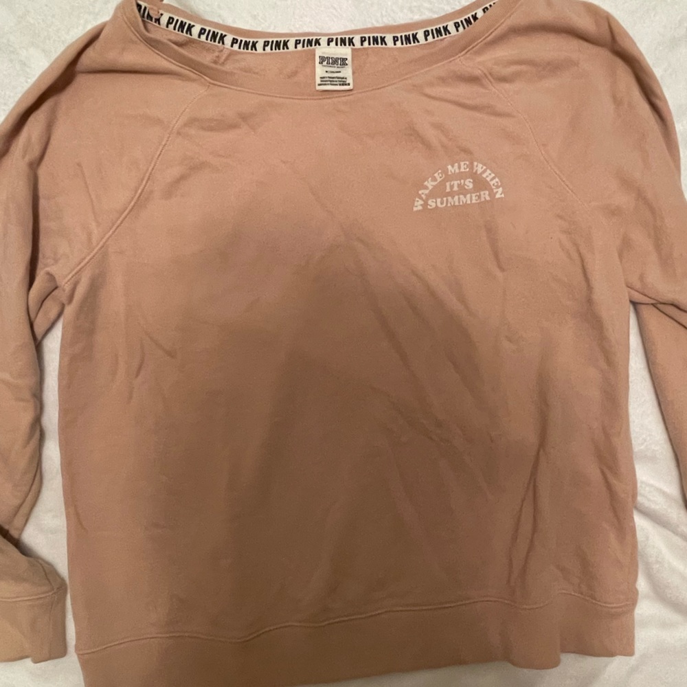 PINK long sleeve crew, with open back.